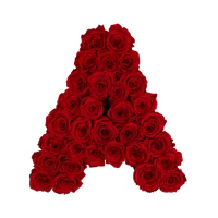 Letra A de Flores Rojo