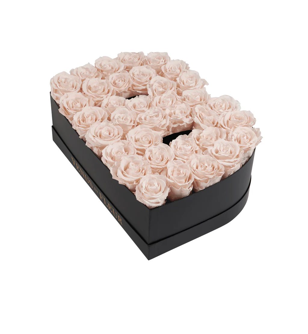 Letra B de Flores Rosado