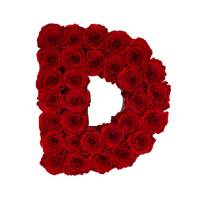 Letra D de Flores Rojo