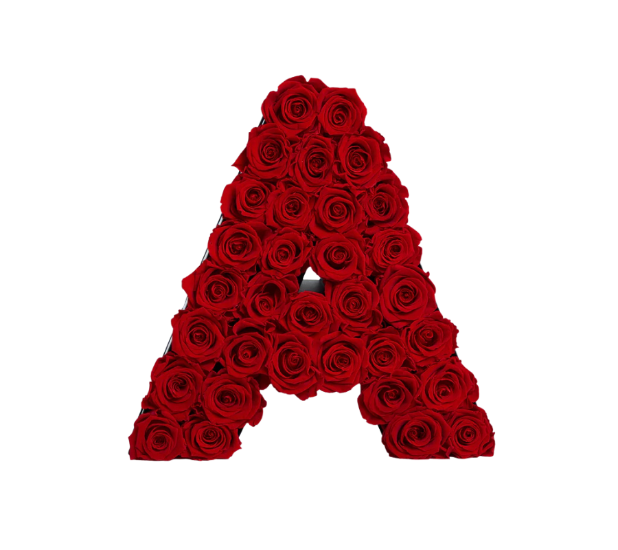 Letra A de Flores Rojo