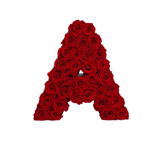 Letra A de Flores Rojo