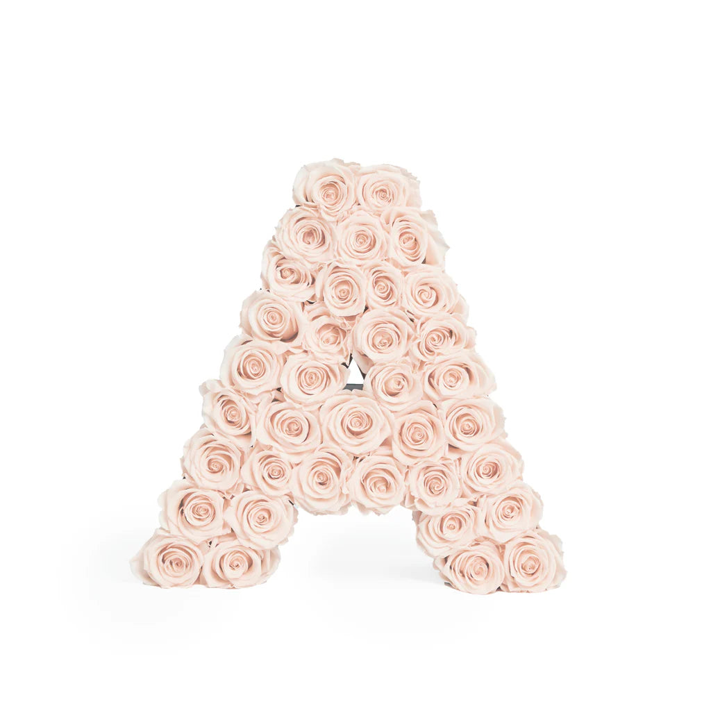 Letra A de Flores Rosado