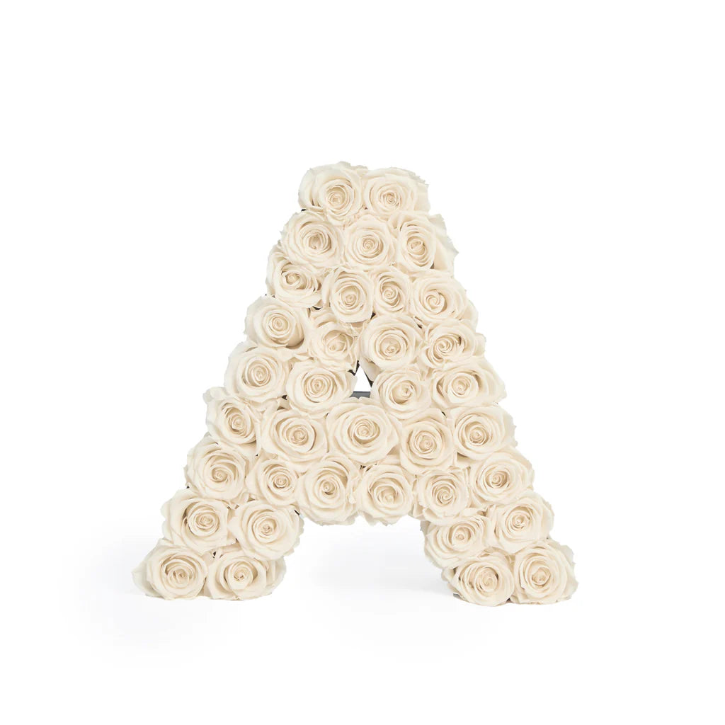 Letra A de Flores Blanco