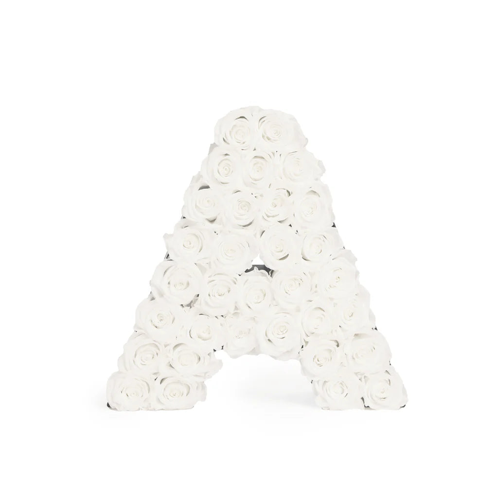 Letra A de Flores Blanco